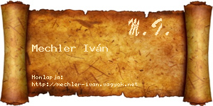 Mechler Iván névjegykártya